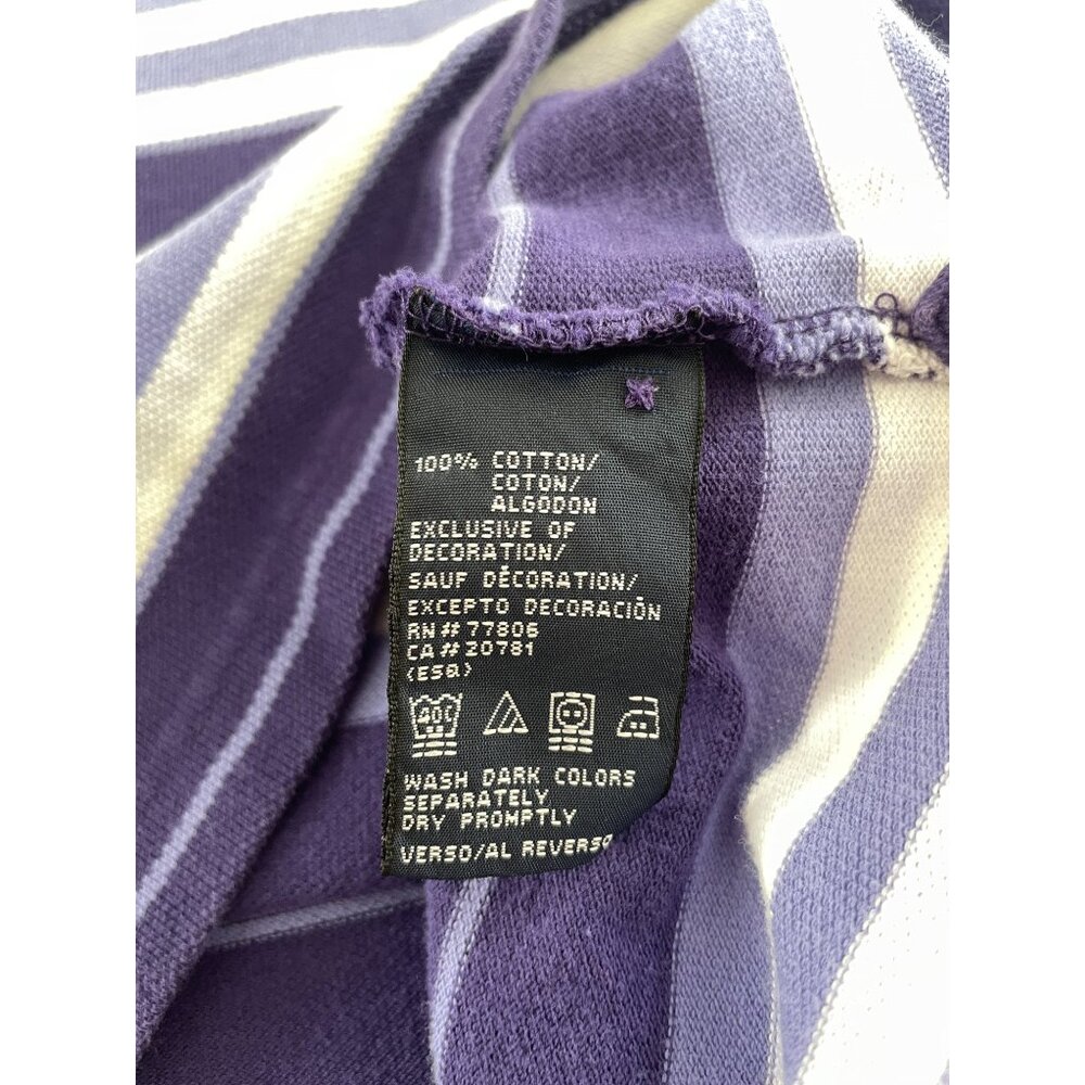 Tommy Hilfiger Polo Shirt Mens S Purple Stripe Shirt Sleeve 90s Preppy - Picture 6 of 7